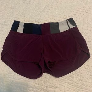 Lululemon size 4 maroon shorts